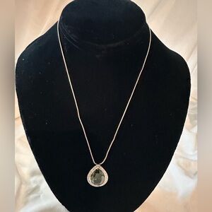 Sterling necklace & Tear Drop Gem Stone Necklace